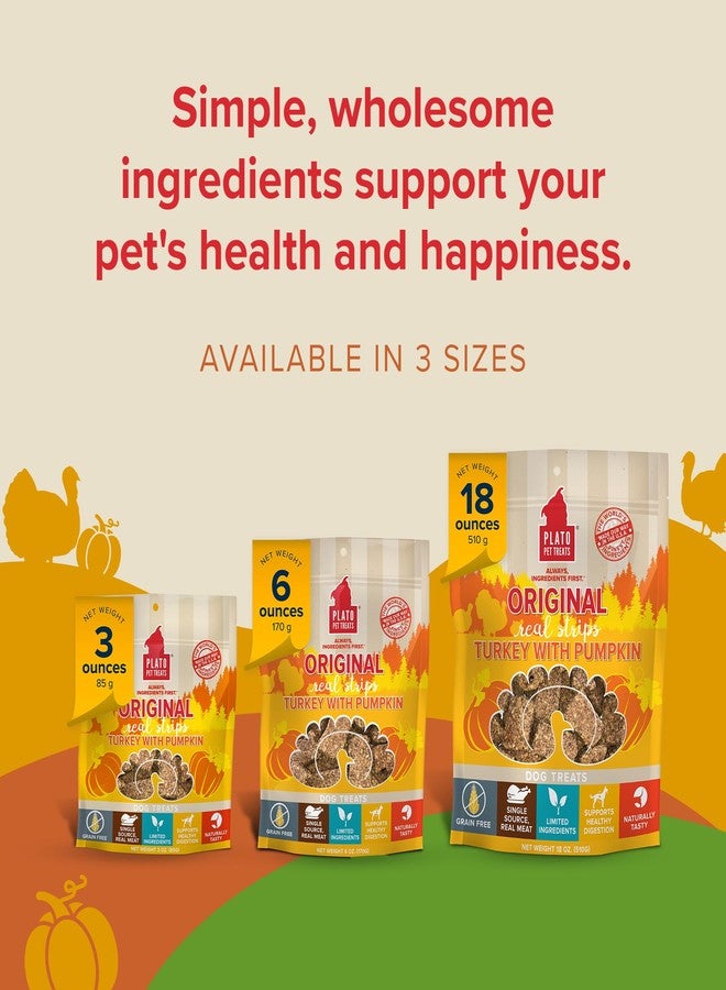 PLATO Pet Treats Real Strips - Air-Dried Meat Bars for Dogs - Delicious, Limited Ingredient Dog Treats - Grain Free - Original Real Strips Turkey & Pumpkin 18oz - 2 Pack - Image 4